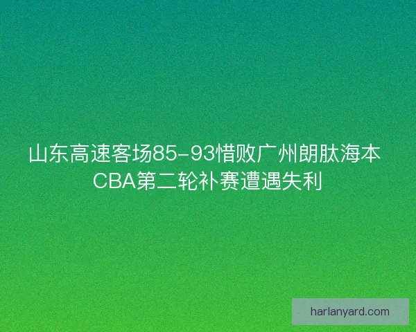 山东高速客场85-93惜败广州朗肽海本 CBA第二轮补赛遭遇失利 山东高速客场85-93惜败广州朗肽海本 CBA第二轮补赛遭遇失利